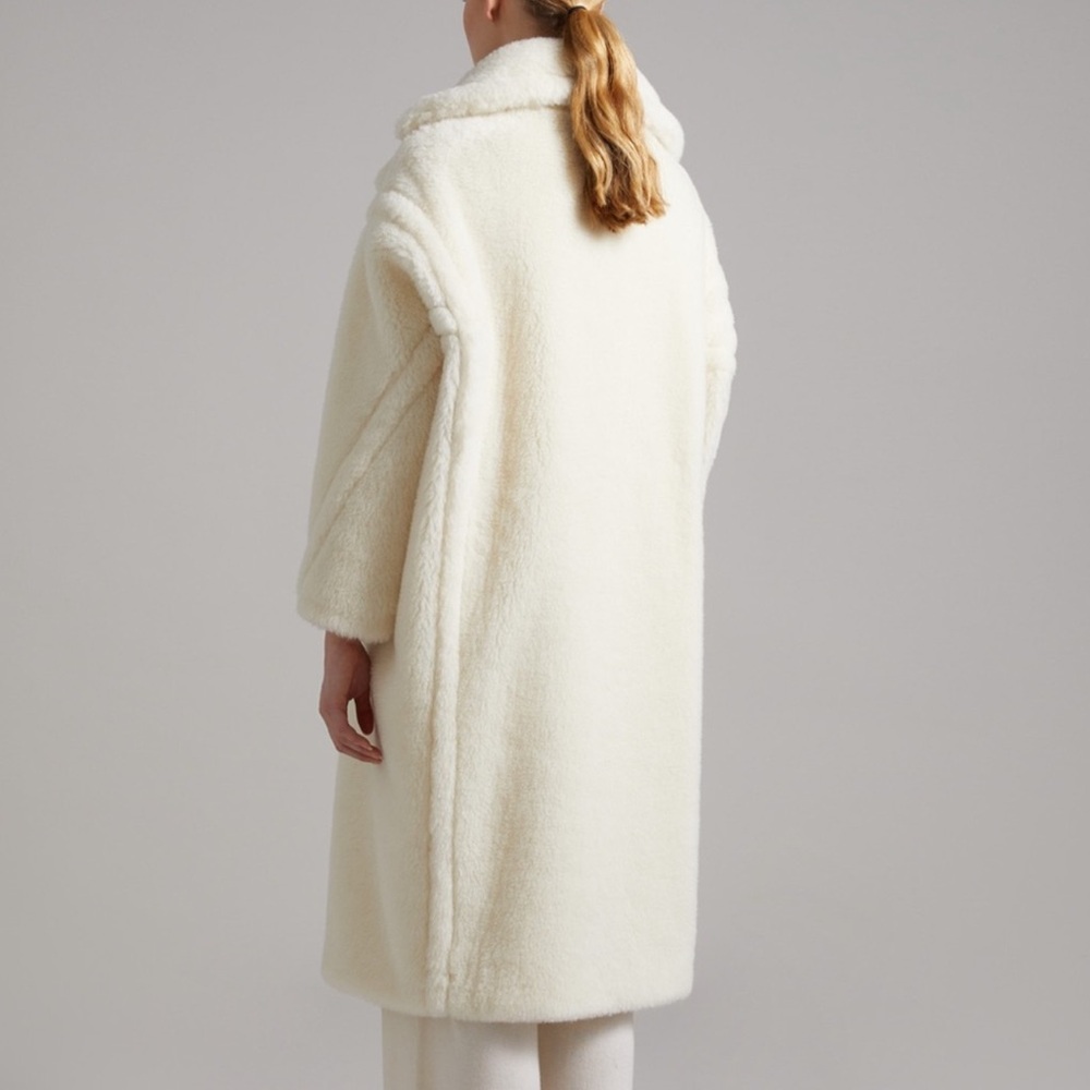 MaxMara TedGirl Alpaca Wool Silk Blend Teddy Icon Double Breasted Coat - Picture 4 of 15